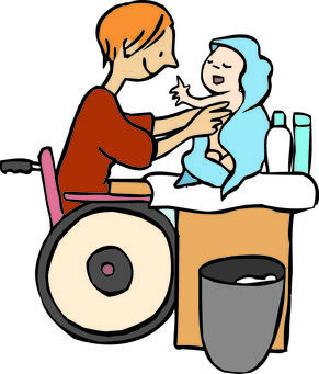 Rollstuhl_Babypflege