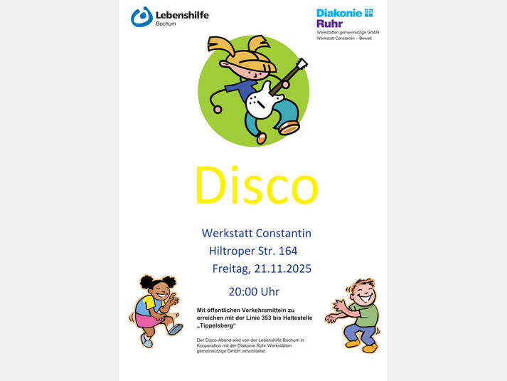 Wir laden herzlich zu unserem Disco-Abend im November ein!